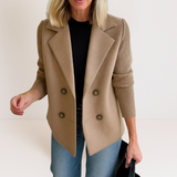 Marta - Elegant coat with mesh sleeves