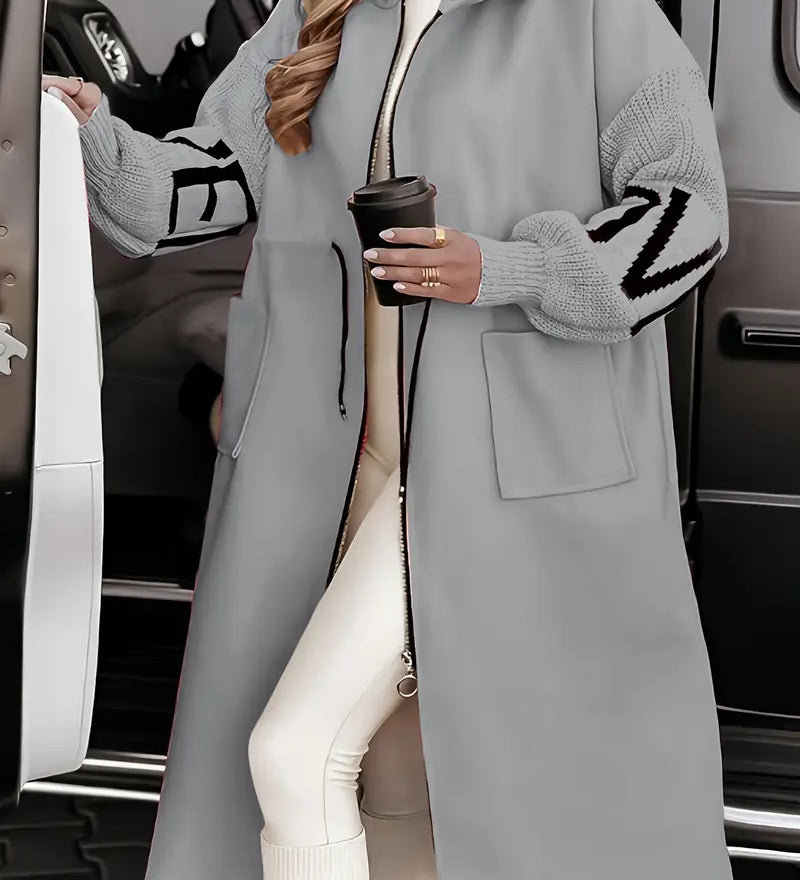 Elegant pink hooded cardigan
