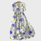 Lavender floral print dress
