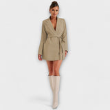 Blazer dress with V-neck