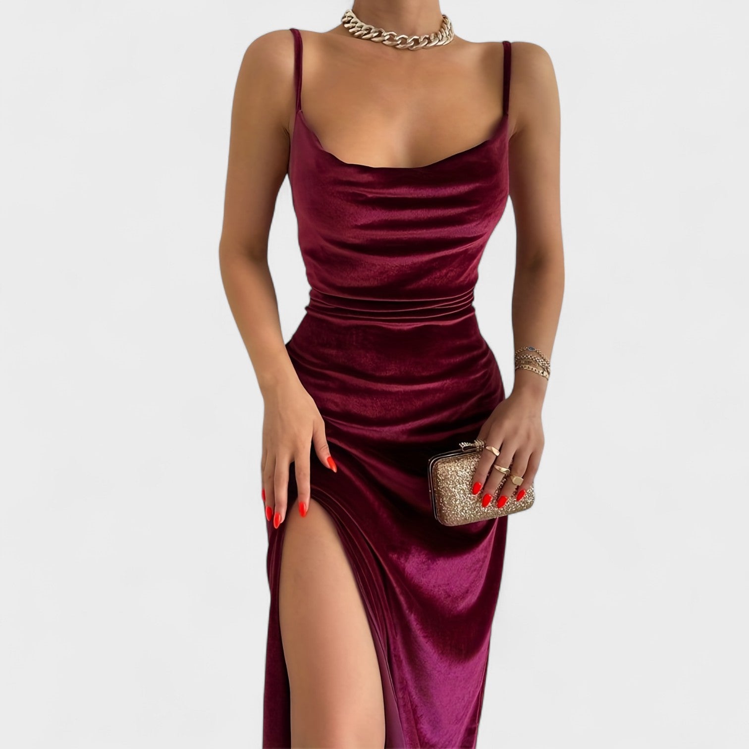 Gabriela - Velvet dress with a slit