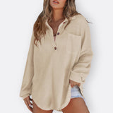 Lightweight tunic with V-neck and buttons