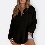Lightweight tunic with V-neck and buttons