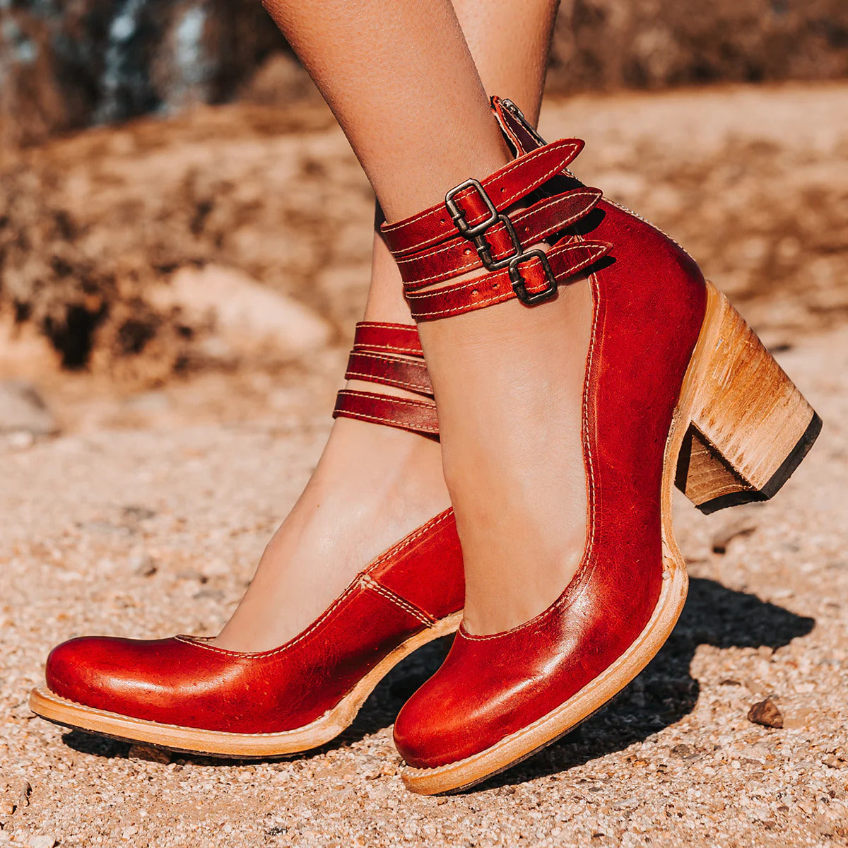 Ginevra - Visoke potpetice s trakama i debelim potplatom