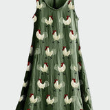 Rooster pattern dress
