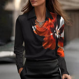 Luxury satin blouse with a subtle cut-out Inês