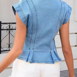 Denim top s V-izrezom