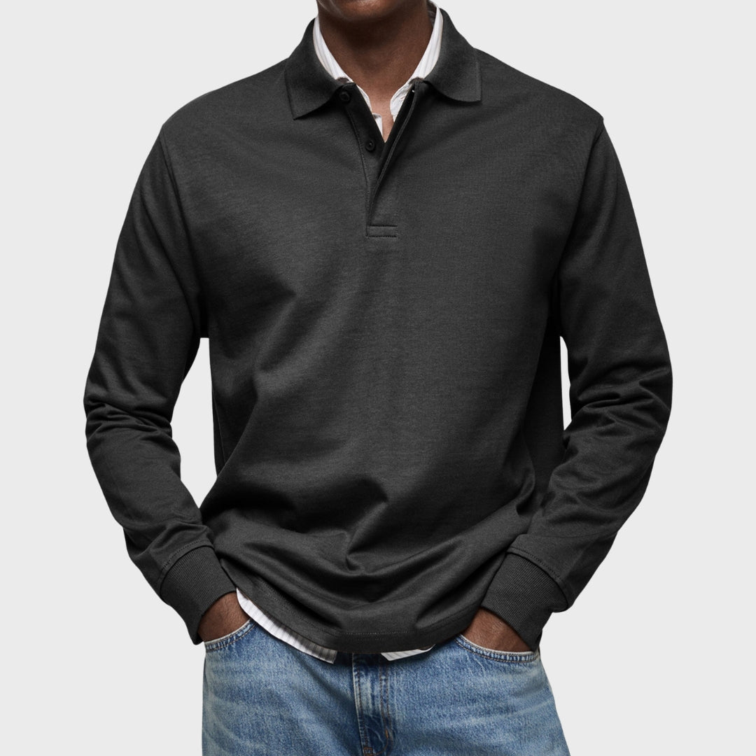 Long sleeve luxury polo shirt