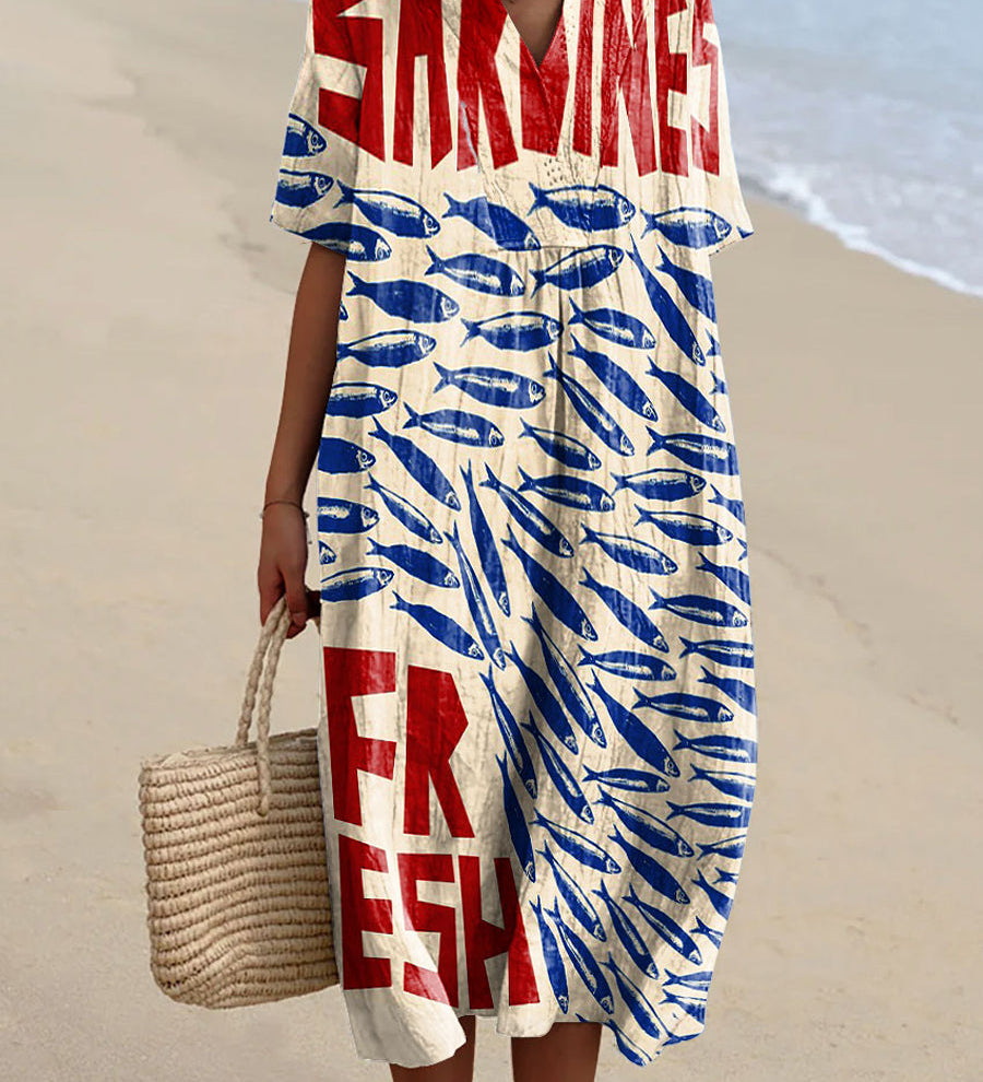 Ariana Sardine-Patterned Dress