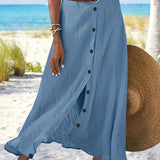 Long semi-sheer skirt with a slit
