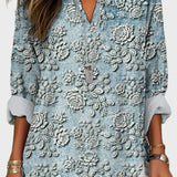 Blue floral blouse