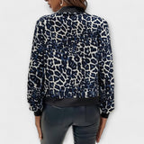 Raquel elegant coat with leopard pattern
