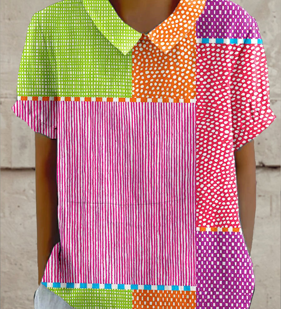 Colorful patchwork-style shirt