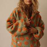 Daisy floral fleece sweater