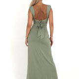 Long dress with a shaped cut