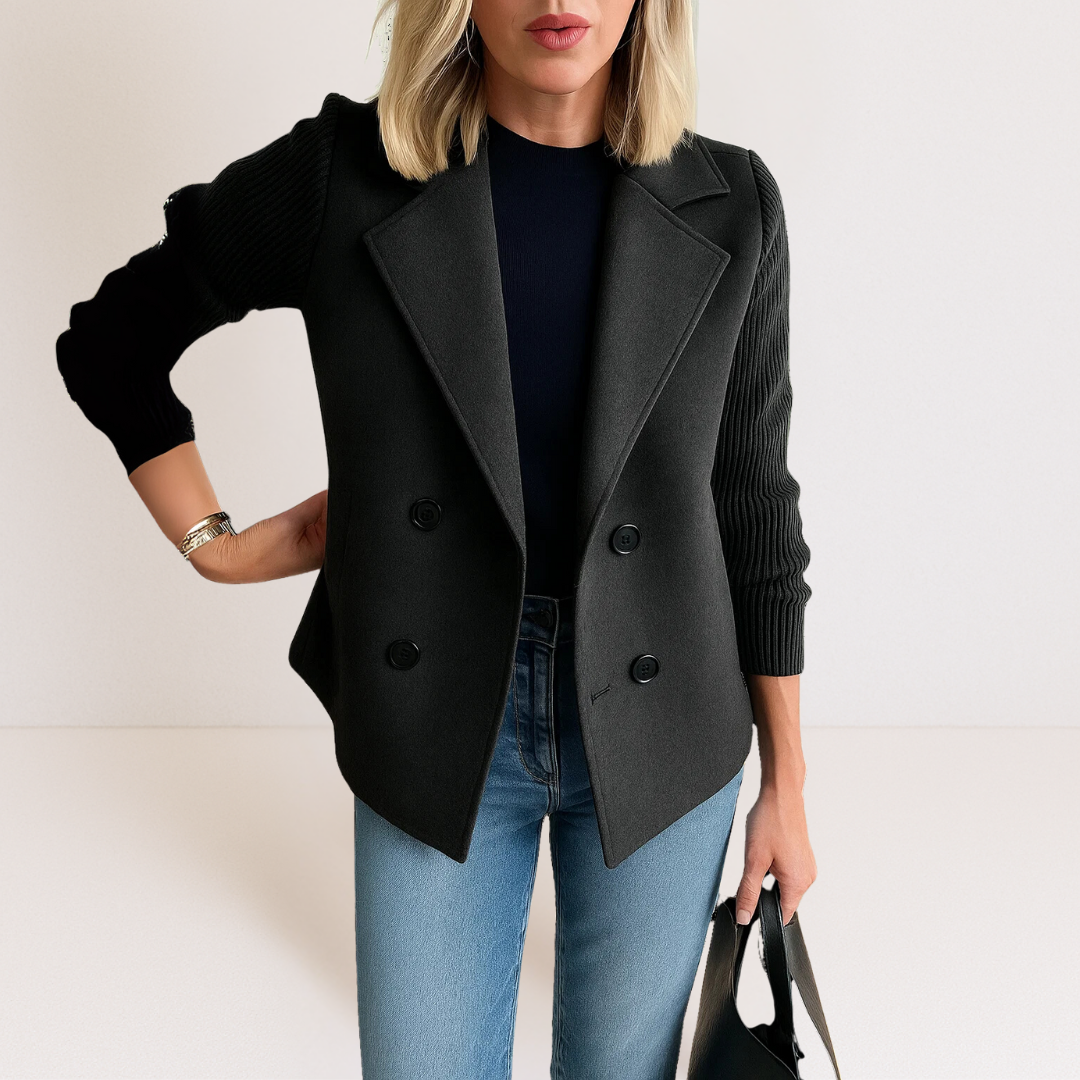 Marta - Elegant coat with mesh sleeves