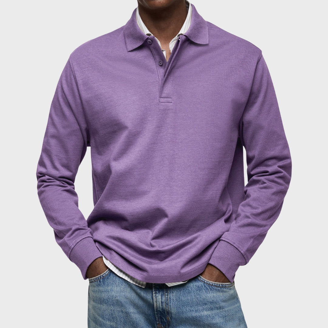 Long sleeve luxury polo shirt