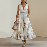 Floral-print ceremony dress
