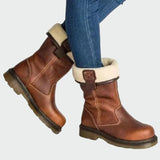 Winter leather boots with lining