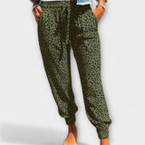 Leopard print wide-leg trousers