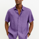 Button-down shirt, open collar