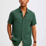 Button-down shirt, open collar