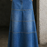Maria - Mid-length denim skirt