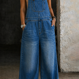 Ana - Denim jumpsuit with elastic waist