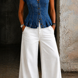 Denim top s V-izrezom