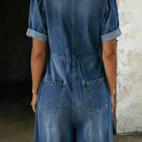 Short Sleeve V-Neck Jumpsuit