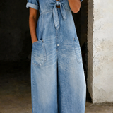 Olga - Short-sleeved V-neck jumpsuit