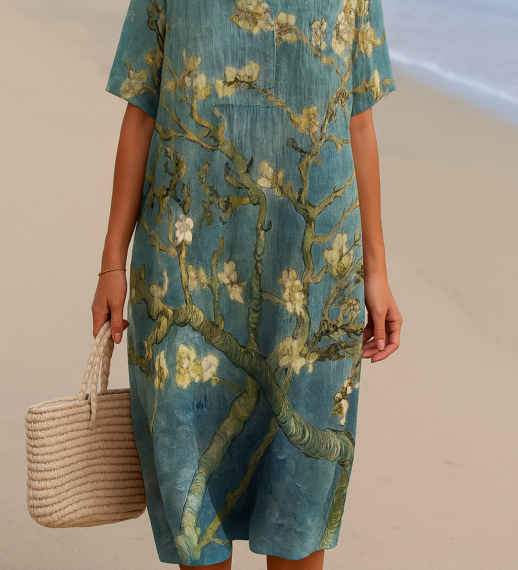 Floral dress in green