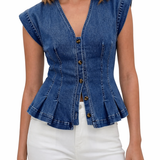 Denim top s V-izrezom
