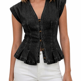 Denim top s V-izrezom