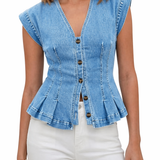 Denim top s V-izrezom