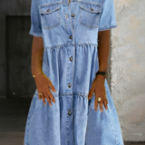 Sofia - Elegant Denim Dress