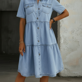 Sofia - Elegant Denim Dress