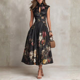 Elsa - Floral Pleated Midi Dress