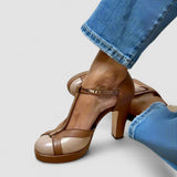 Elegant and comfortable high-heeled sandals
