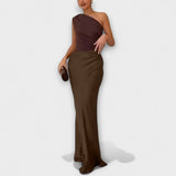 Asymmetric satin dress Luna