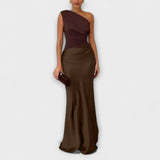 Asymmetric satin dress Luna