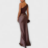 Asymmetric satin dress Luna