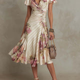 Elegant Aida satin midi dress