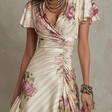 Elegant Aida satin midi dress