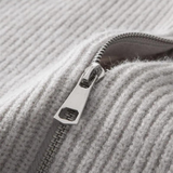 Knitted zip-up coat