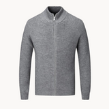 Knitted zip-up coat