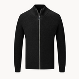Knitted zip-up coat