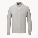 Knitted zip-up coat