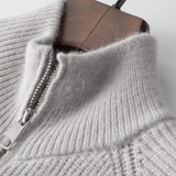 Knitted zip-up coat