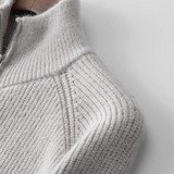 Knitted zip-up coat